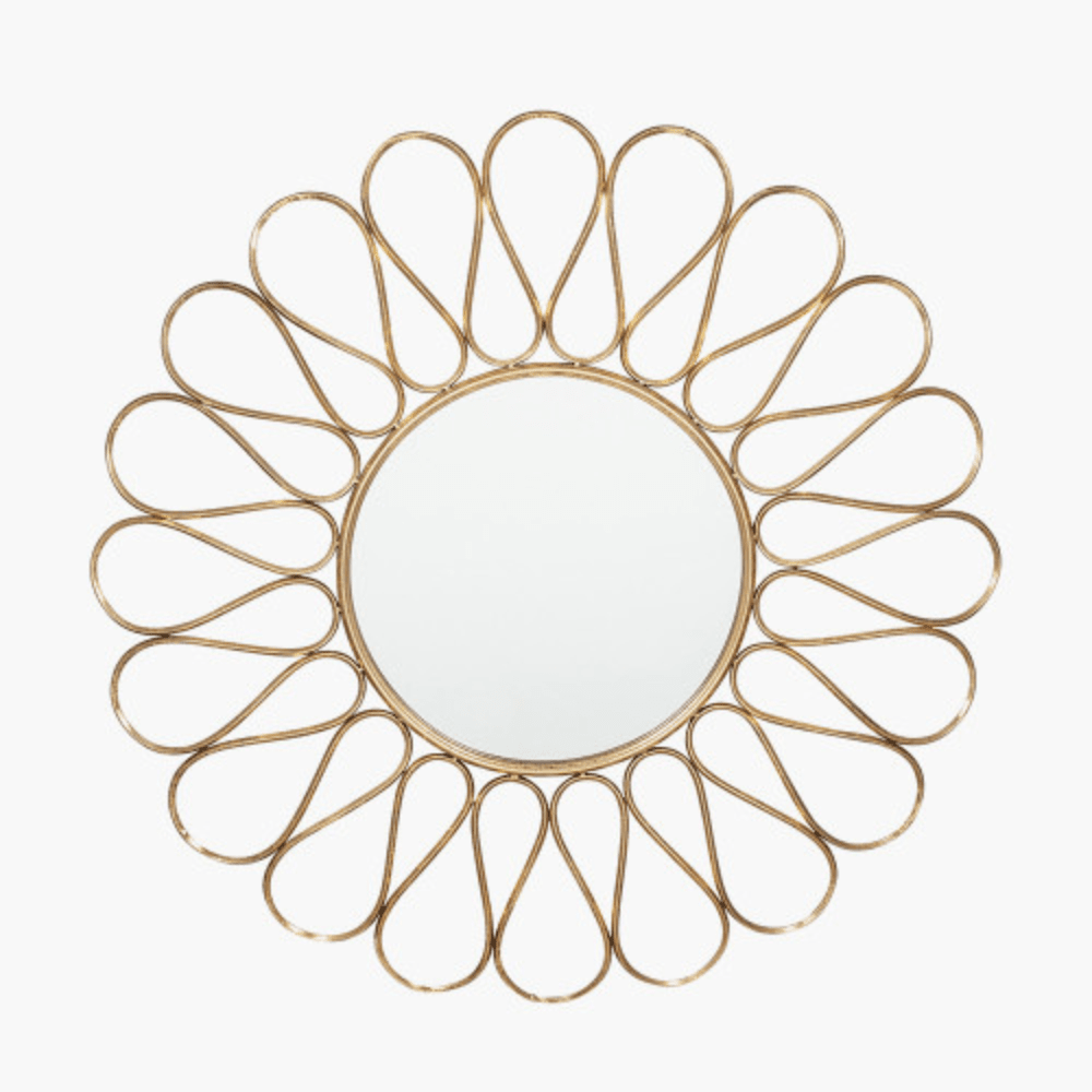 Reims Gold Petal Round Wall Mirror