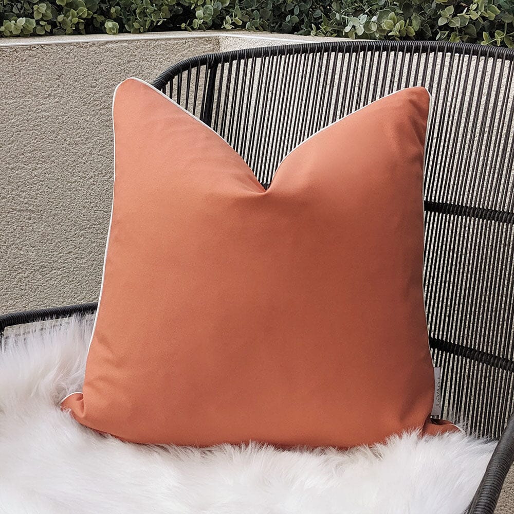 Rust Outdoor Cushion  with Cream Piping - 43 x 43cm