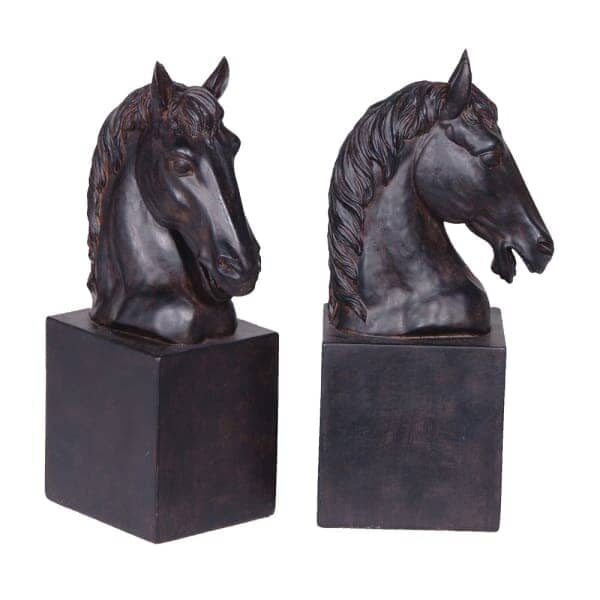 Serafina Black Horse Head Decorative Bookends