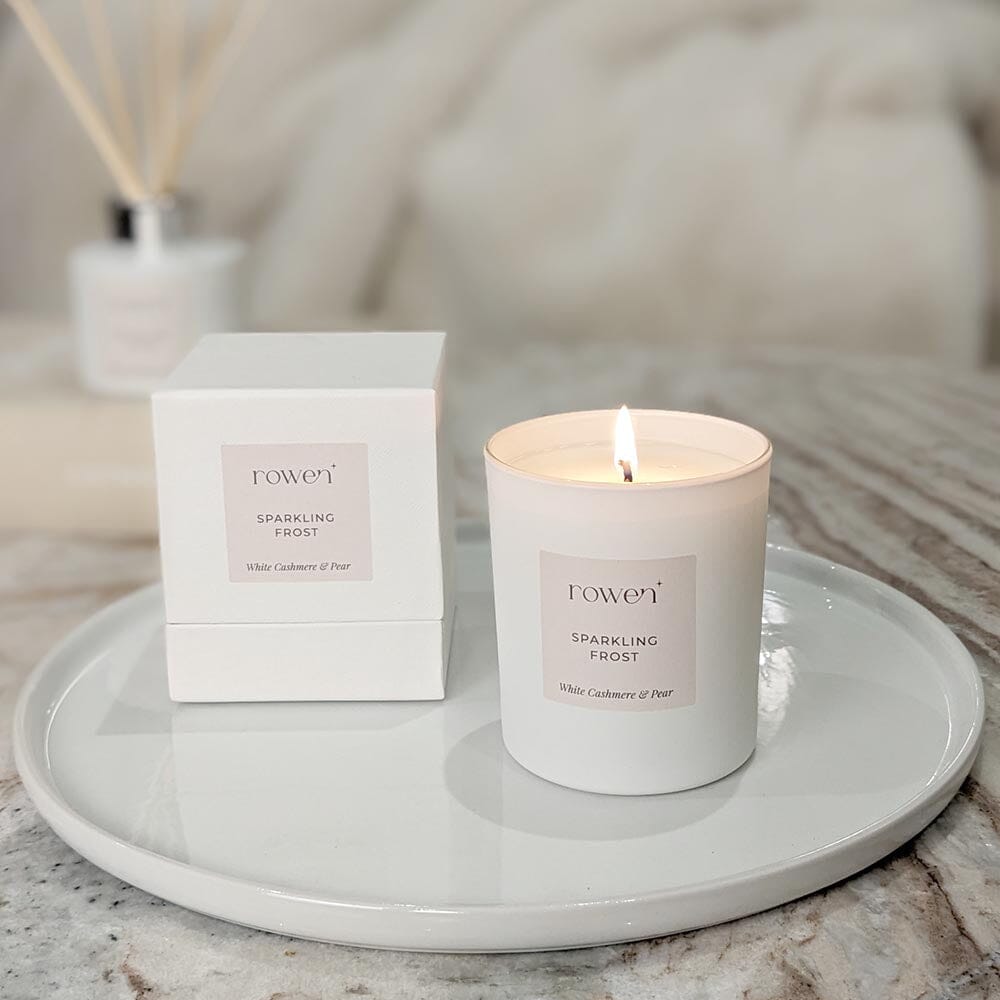 Sparkling Frost White Scented Candle - White Cashmere & Pear