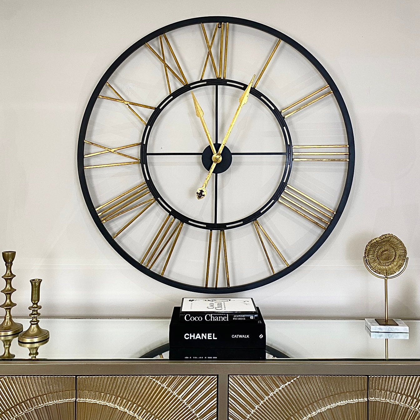 Tamra XL Black & Gold Wall Clock