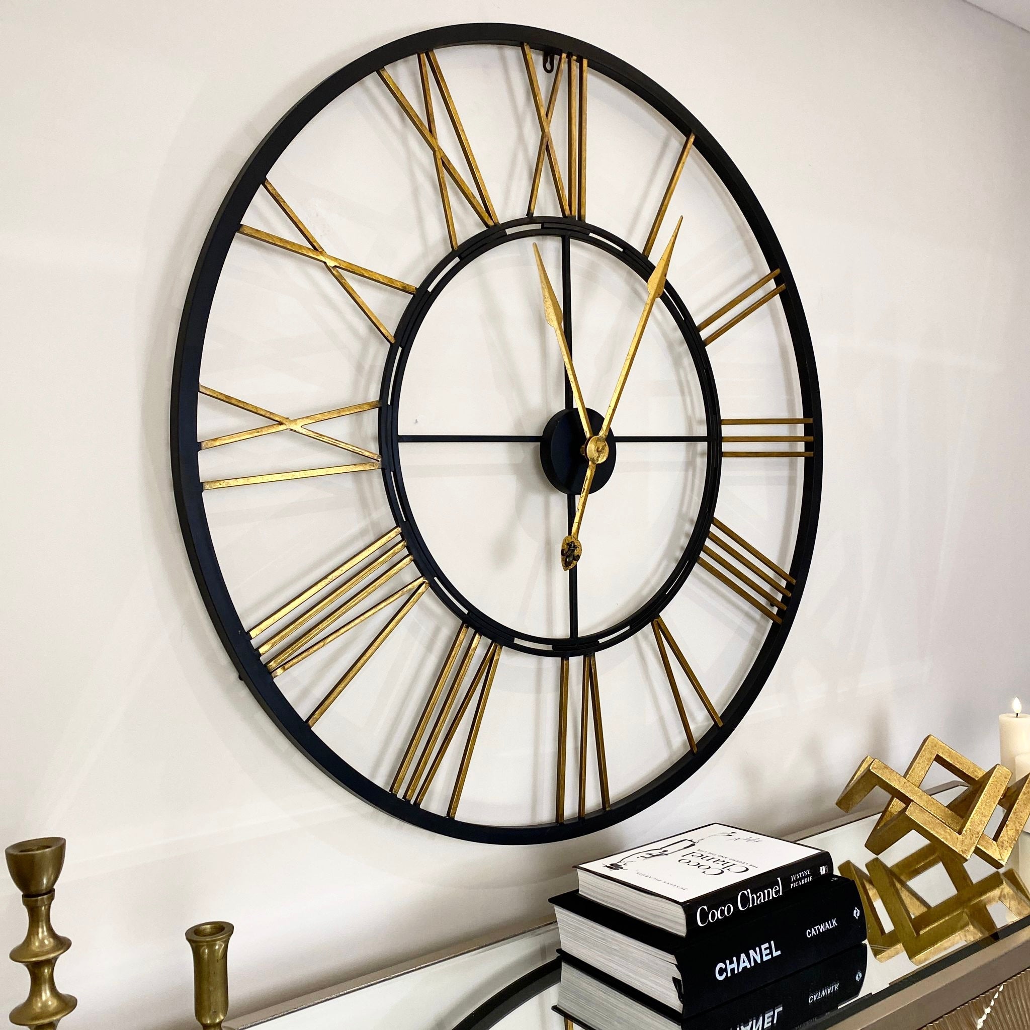 Tamra XL Black & Gold Wall Clock