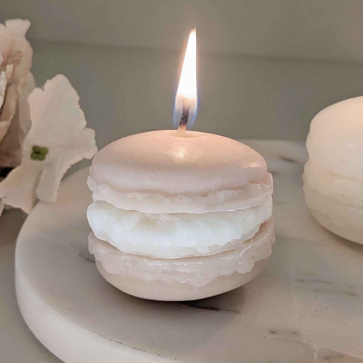 Taupe Mini Macaron Decorative Candle